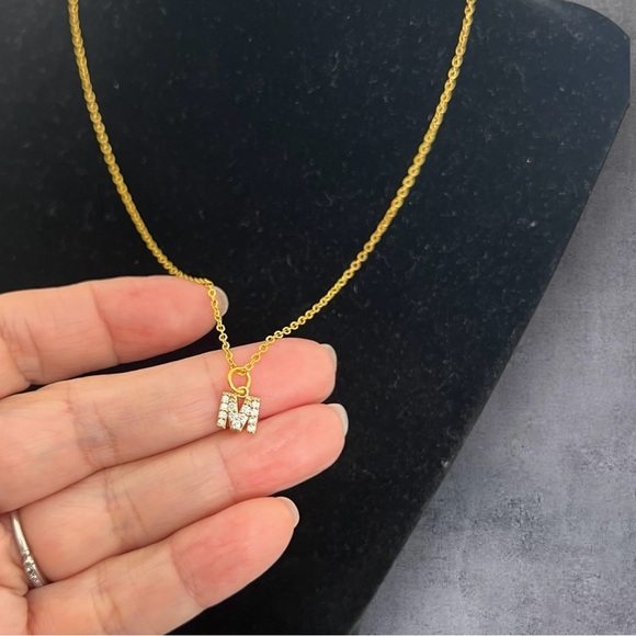 14K GP Name initials (Letter) pendant & necklace CHOOSE one from A-Z - Picture 3 of 5